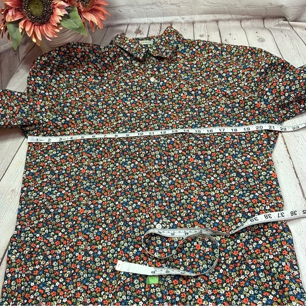 sewn for J. Crew slim tuntucket floral print secret wash Button Down Shirt sz M